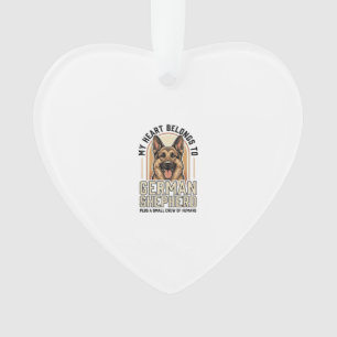 German Shepherd Lover Vintage Engraving Funny Dog  Ornament