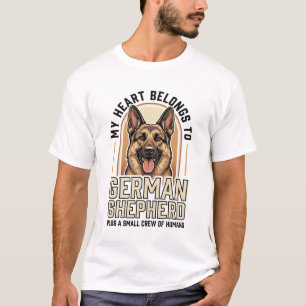 German Shepherd Lover Vintage Engraving Funny Dog  T-Shirt
