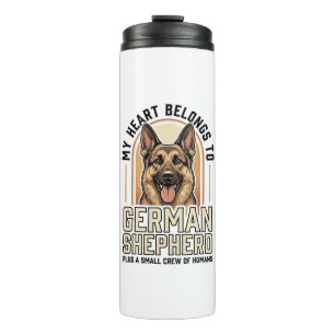 German Shepherd Lover Vintage Engraving Funny Dog Thermal Tumbler