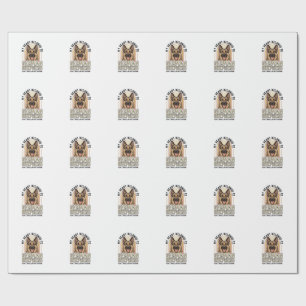German Shepherd Lover Vintage Engraving Funny Dog Wrapping Paper