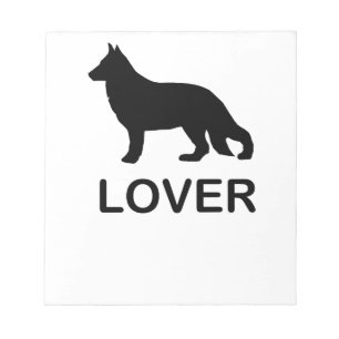 German Shepherd Lover with Silhouette Notepad