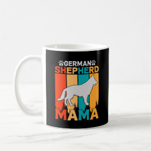 German Shepherd MAMA, Blue Brown on Ladies Black Coffee Mug