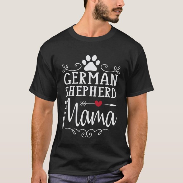 German Shepherd Mama  German Shepherd T-Shirt (Front)