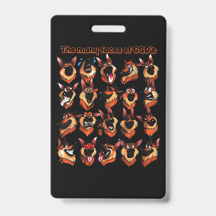 German Shepherd Many Faces ID Badge
