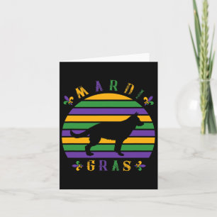 German Shepherd Mardi Gras Pet Dog Lover Mum Women Card