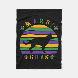 German Shepherd Mardi Gras Pet Dog Lover Mum Women Fleece Blanket