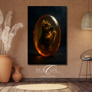 German Shepherd Memorial Amber Art Print
