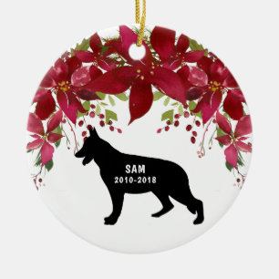 German Shepherd memorial Christmas ornament