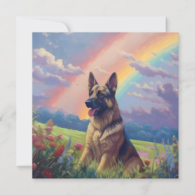 German Shepherd Memorial Custom Dog Name Rainbow (Front)