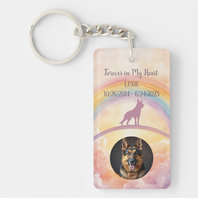 German Shepherd Memorial Keychain – QR Music (Front)