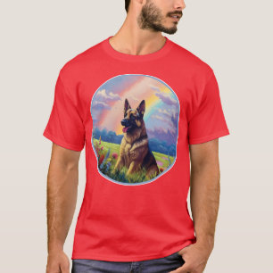 German Shepherd Memorial Rainbow Bridge GSD Art T-Shirt