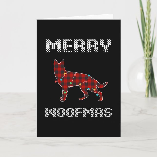 german shepherd merry woofmas gifts card (Front)