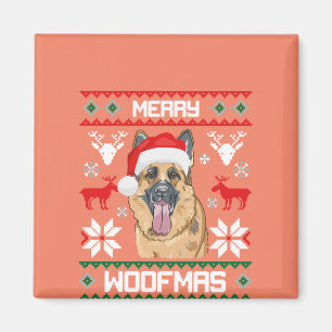 German Shepherd Merry Woofmas Sweatshirt Christmas Magnet