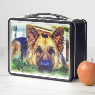 German Shepherd Metal Lunch Box