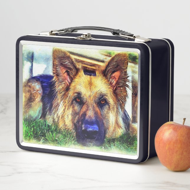 German Shepherd Metal Lunch Box (In Situ)