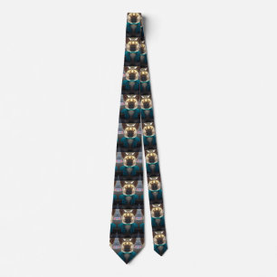 German Shepherd Mirrored Distortion Funny Tie