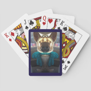 German Shepherd Mirrored Distortion Playing Cards