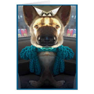 German Shepherd Mirrored Distortion Thank You Card