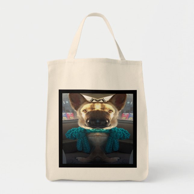 German Shepherd Mirrored Distortion Tote Bag (Front)