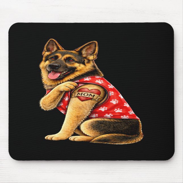 German Shepherd Mom Tattoo Mouse Mat (Front)