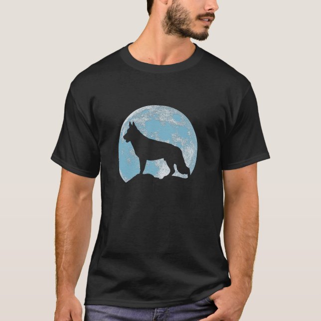 German Shepherd  Moon T-Shirt (Front)