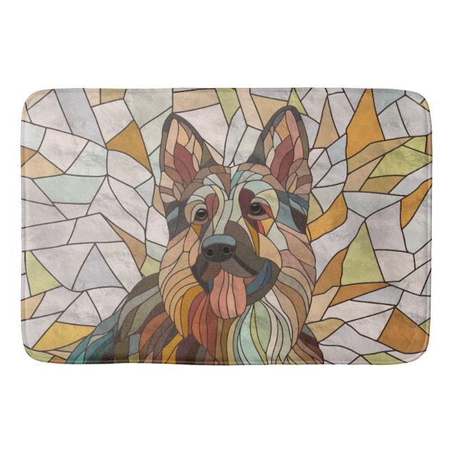 German Shepherd -  Mosaic Art Bath Mat (Front)