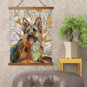 German Shepherd -  Mosaic Art Hanging Tapestry