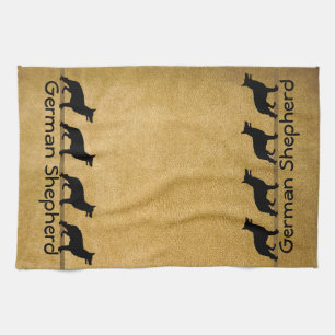 German Shepherd Muddy Paws Tea Towel
