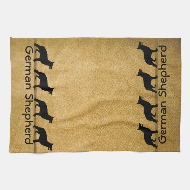German Shepherd Muddy Paws Tea Towel (Horizontal)