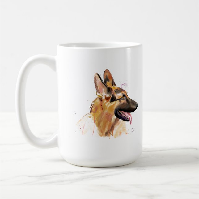 German Shepherd Mug –  GSD Dog Coffee Mug (Left)