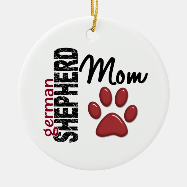German Shepherd Mum 2 Ceramic Tree Decoration (Front)