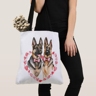 German Shepherd Mum Dog Parents Love Watercolor  Tote Bag
