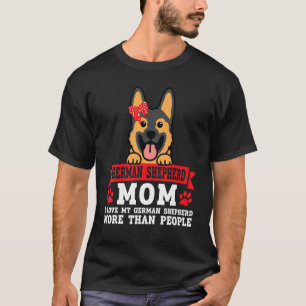 German Shepherd Mum I Love Dog Pet Owner T-Shirt