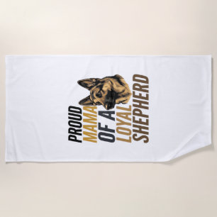 German Shepherd Mum Shirt Vintage Dog Mama Graphic Beach Towel