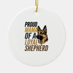 German Shepherd Mum Shirt Vintage Dog Mama Graphic Ceramic Tree Decoration