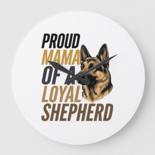 German Shepherd Mum Shirt Vintage Dog Mama Graphic Large Clock