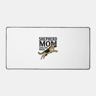 German Shepherd Mum Shirt Vintage Engraving Dog Lo Desk Mat