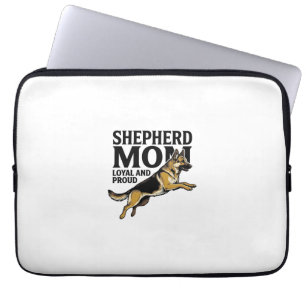 German Shepherd Mum Shirt Vintage Engraving Dog Lo Laptop Sleeve