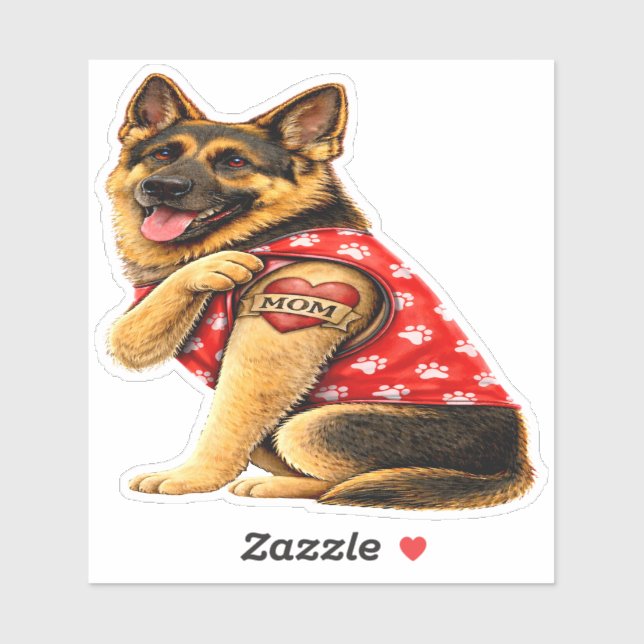 German Shepherd Mum Tattoo  (Sheet)