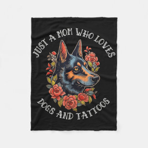 German Shepherd Mum That Loves Dogs And Tattoos  Fleece Blanket