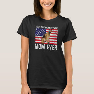 German Shepherd Mum Usa American Flag Dog Owner T-Shirt