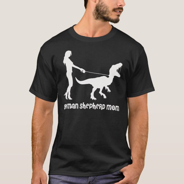 German Shepherd Mum Velociraptor Edition  T-Shirt (Front)