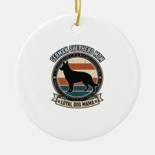 German Shepherd Mum Vintage Dog Lover Tee_1 Ceramic Tree Decoration