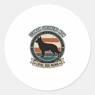 German Shepherd Mum Vintage Dog Lover Tee_1 Classic Round Sticker