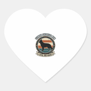 German Shepherd Mum Vintage Dog Lover Tee_1 Heart Sticker