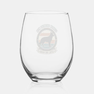German Shepherd Mum Vintage Dog Lover Tee_1 Stemless Wine Glass