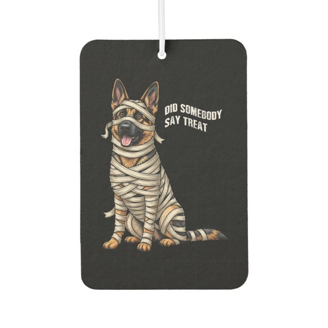 German Shepherd Mummy Halloween Dog  Car Air Freshener (Front)