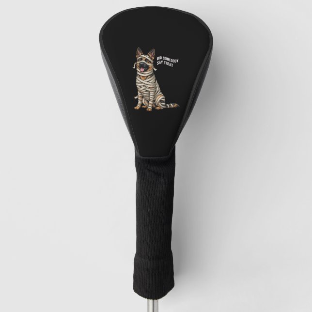 German Shepherd Mummy Halloween Dog  Golf Head Cover (Front)