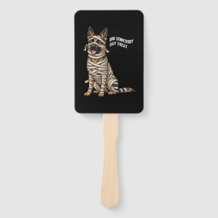 German Shepherd Mummy Halloween Dog  Hand Fan