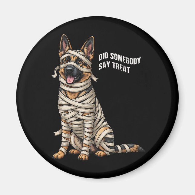 German Shepherd Mummy Halloween Dog  Magnet (Front)